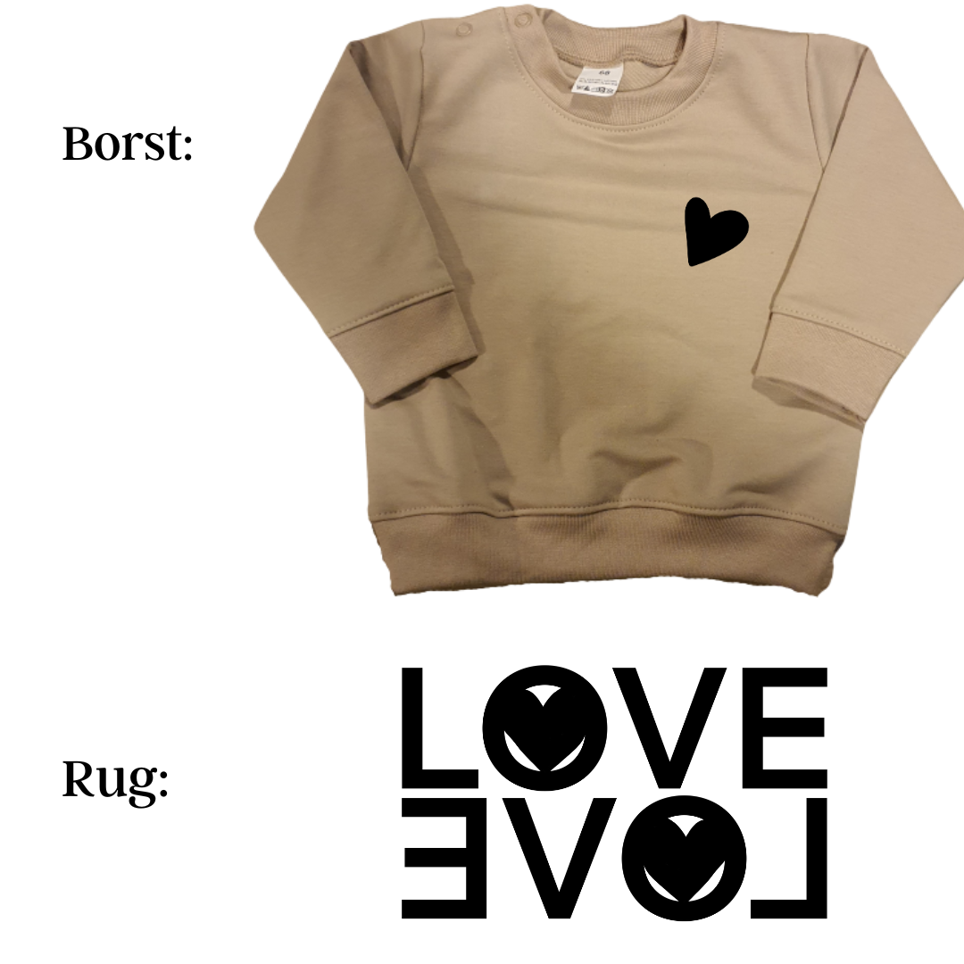 Sweaters - maat 56-104 - Zand - (ontwerp naar keuze)