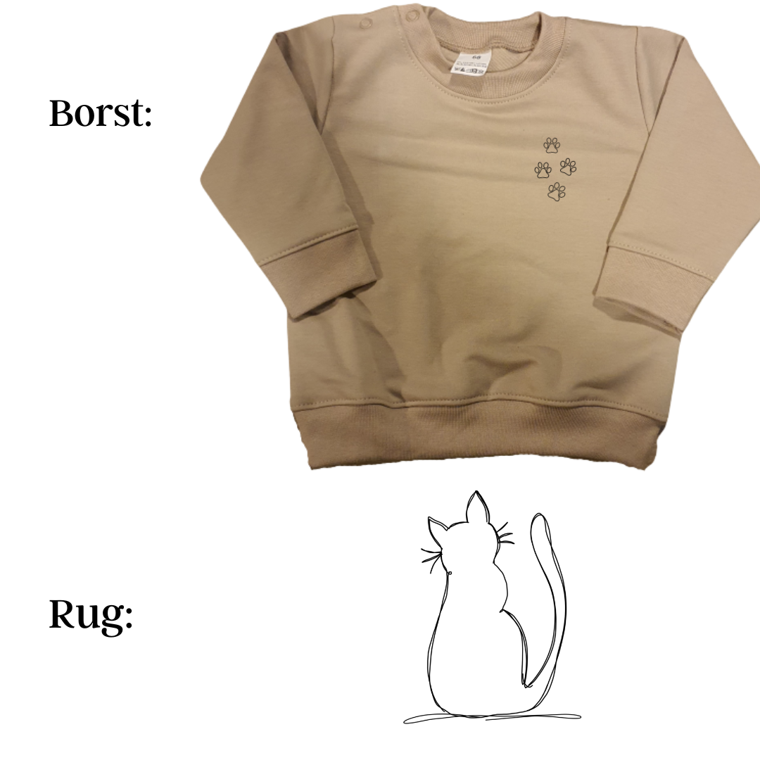 Sweaters - maat 56-104 - Zand - (ontwerp naar keuze)