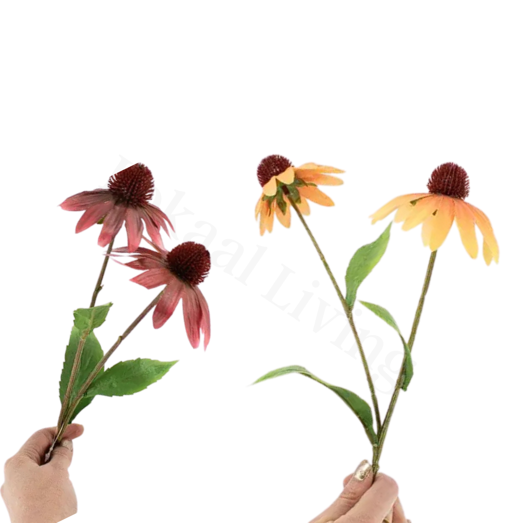 Zonnehoedje Kunstbloem - Oranje/Burgundy