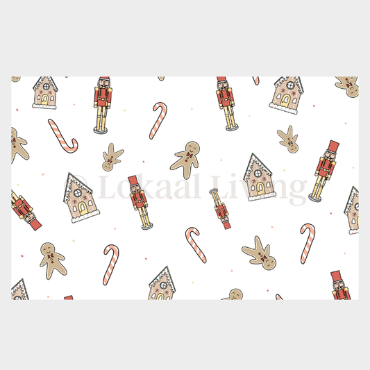 Wenskaart Zuurstokken & notenkrakers (kerstkaart)