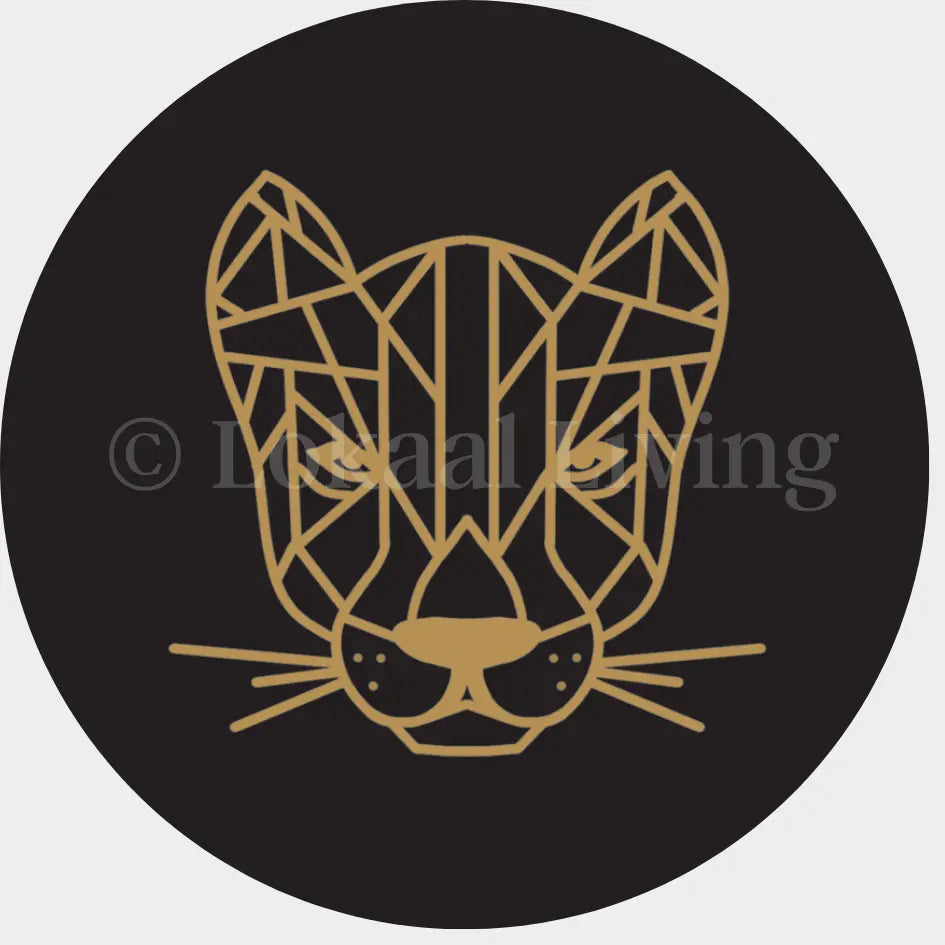 SALE muurcirkel Panter zwart/goud - 3mm dikte